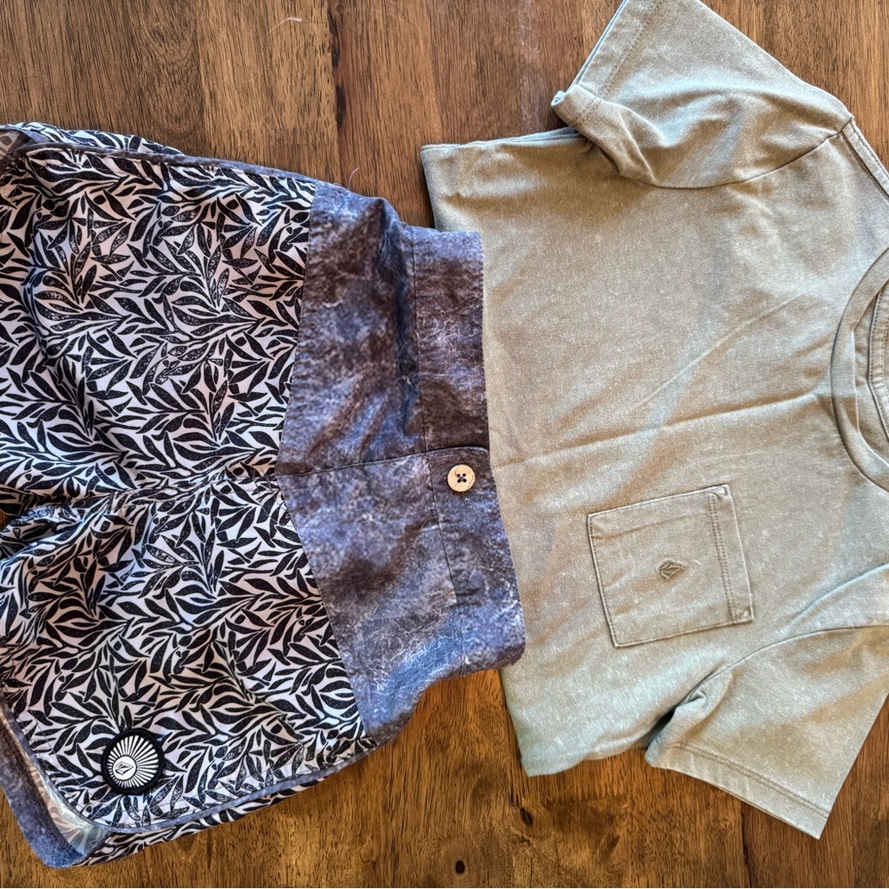 Volcom boys swim trunks and shirt